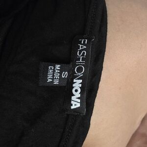 Fashion Nova Black ribbed cinched crop tank top